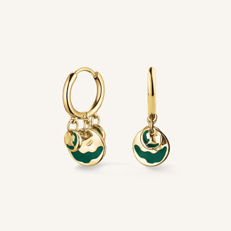 Emerald Wavey Coin Hoops leftcolumn