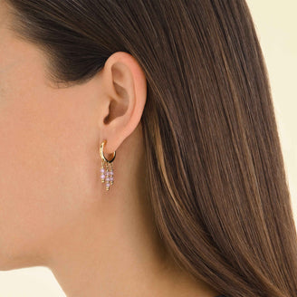 Hanging Beads Hoops Pink leftcolumn