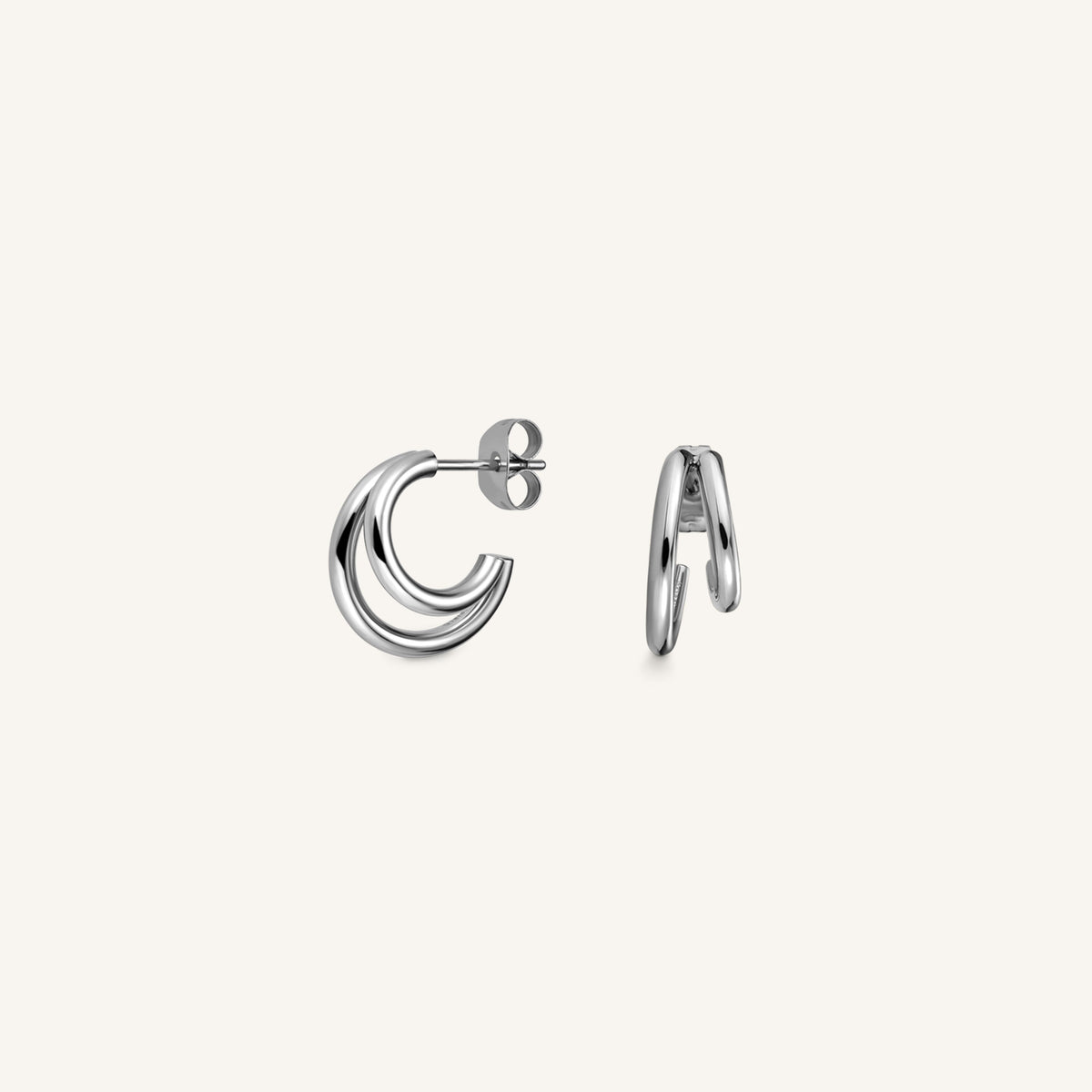 Double Hoop Silver leftcolumn