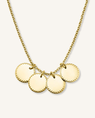 4 Coin Charm Necklace JN4CG-J517,leftcolumn,