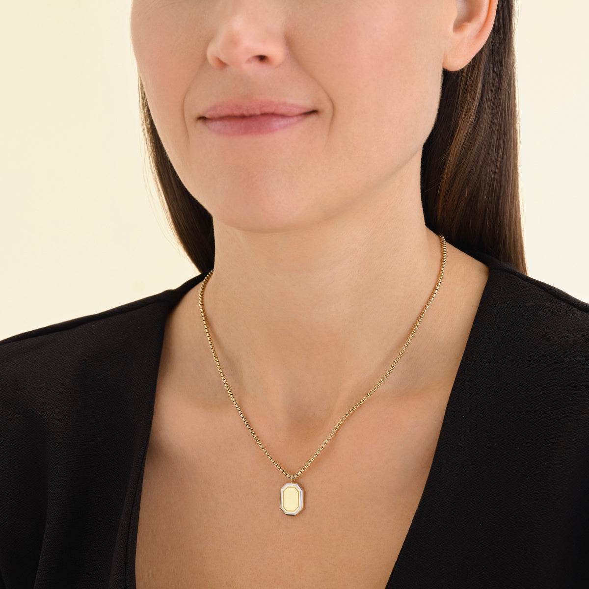 Octagon Enamel Necklace JNOCR-J856,leftcolumn