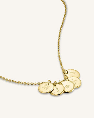 5 Coin Charm Necklace JN5CG-J520,leftcolumn,