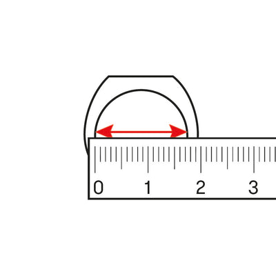 <p>What do you need:<br>- a ruler.<br>- your ring or the ring of the person you are buying for.</p><p>Measure the inner diameter of the ring and round up to the nearest mm within the table. The inner diameter of the ring is the size of the straight line from one side to the opposite side. The number of mm is your ring size. See the table above to check which size you have.</p> <p>What do you need:<br>- a ruler.<br>- your ring or the ring of the person you are buying for.</p><p>Measure the inner diameter of the ring and round up to the nearest mm within the table. The inner diameter of the ring is the size of the straight line from one side to the opposite side. The number of mm is your ring size. See the table above to check which size you have.</p>