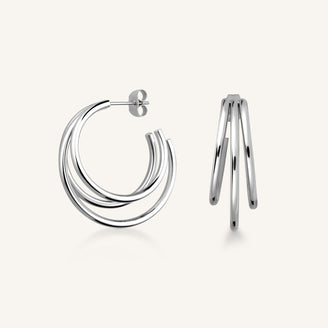 Triple Hoop Silver leftcolumn
