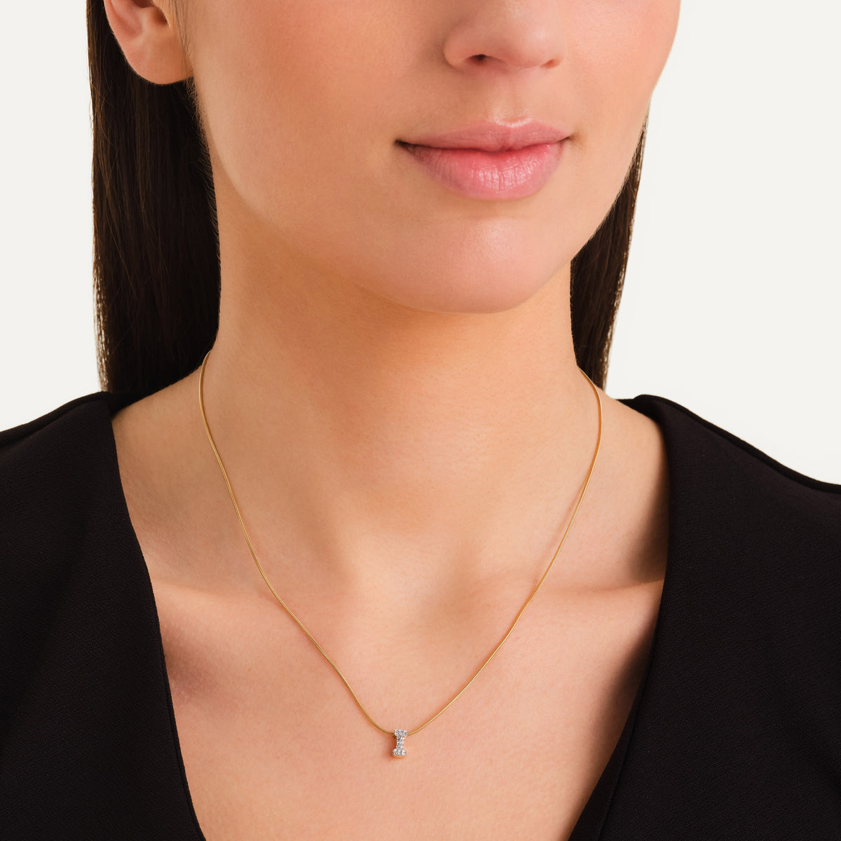 Crystal Letter I Necklace leftcolumn