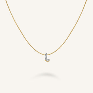 Crystal Letter L Necklace leftcolumn