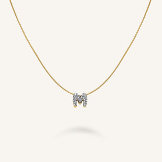 Crystal Letter M Necklace leftcolumn