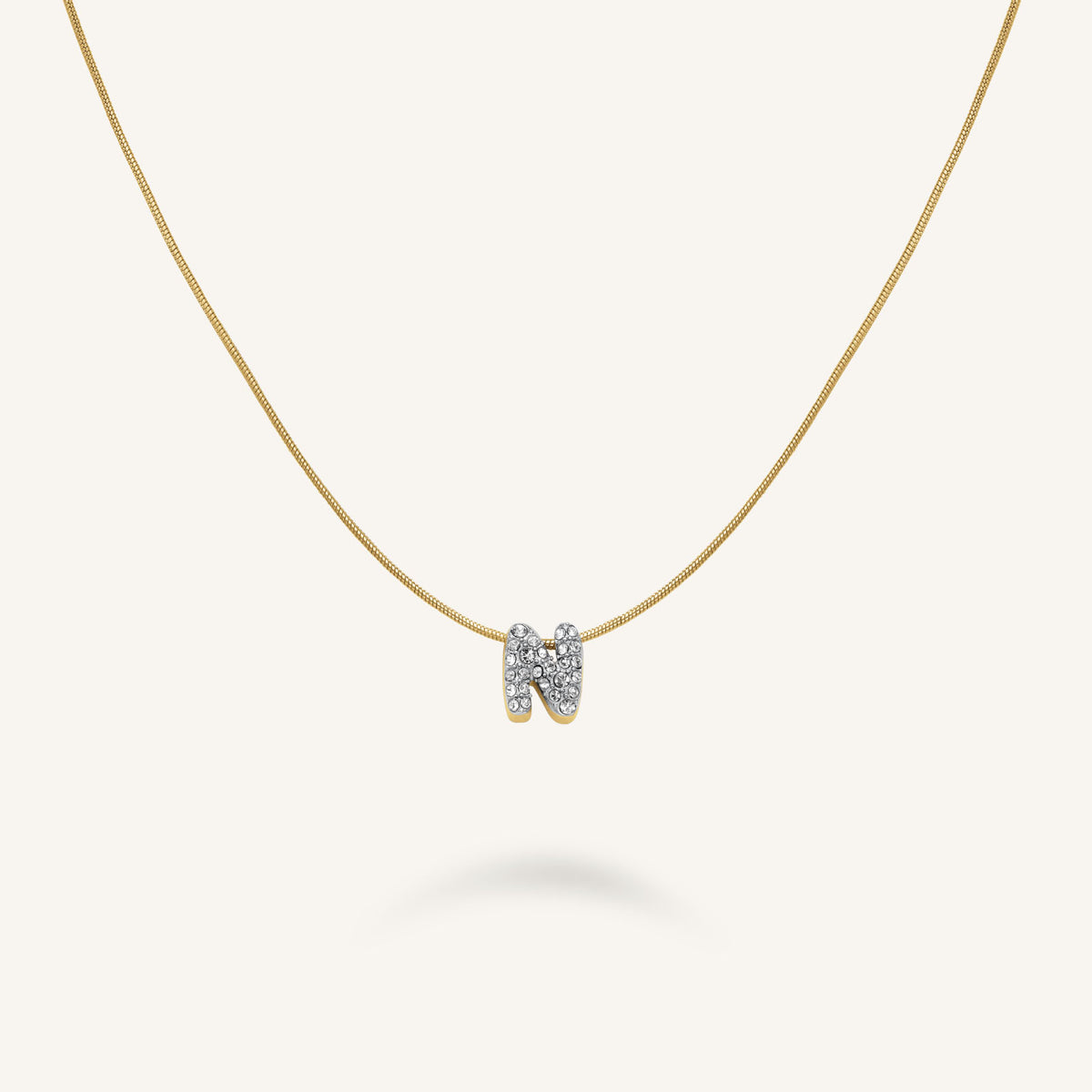 Crystal Letter N Necklace leftcolumn