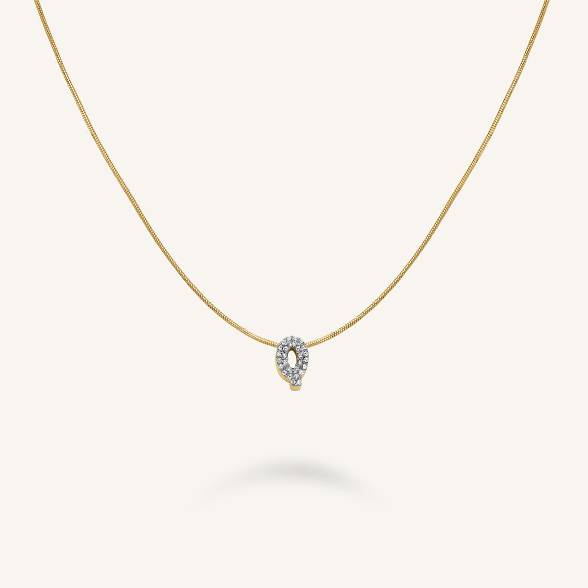 Crystal Letter Q Necklace leftcolumn