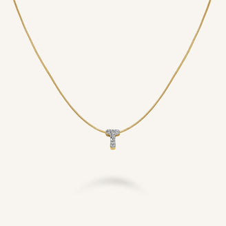 Crystal Letter T Necklace leftcolumn