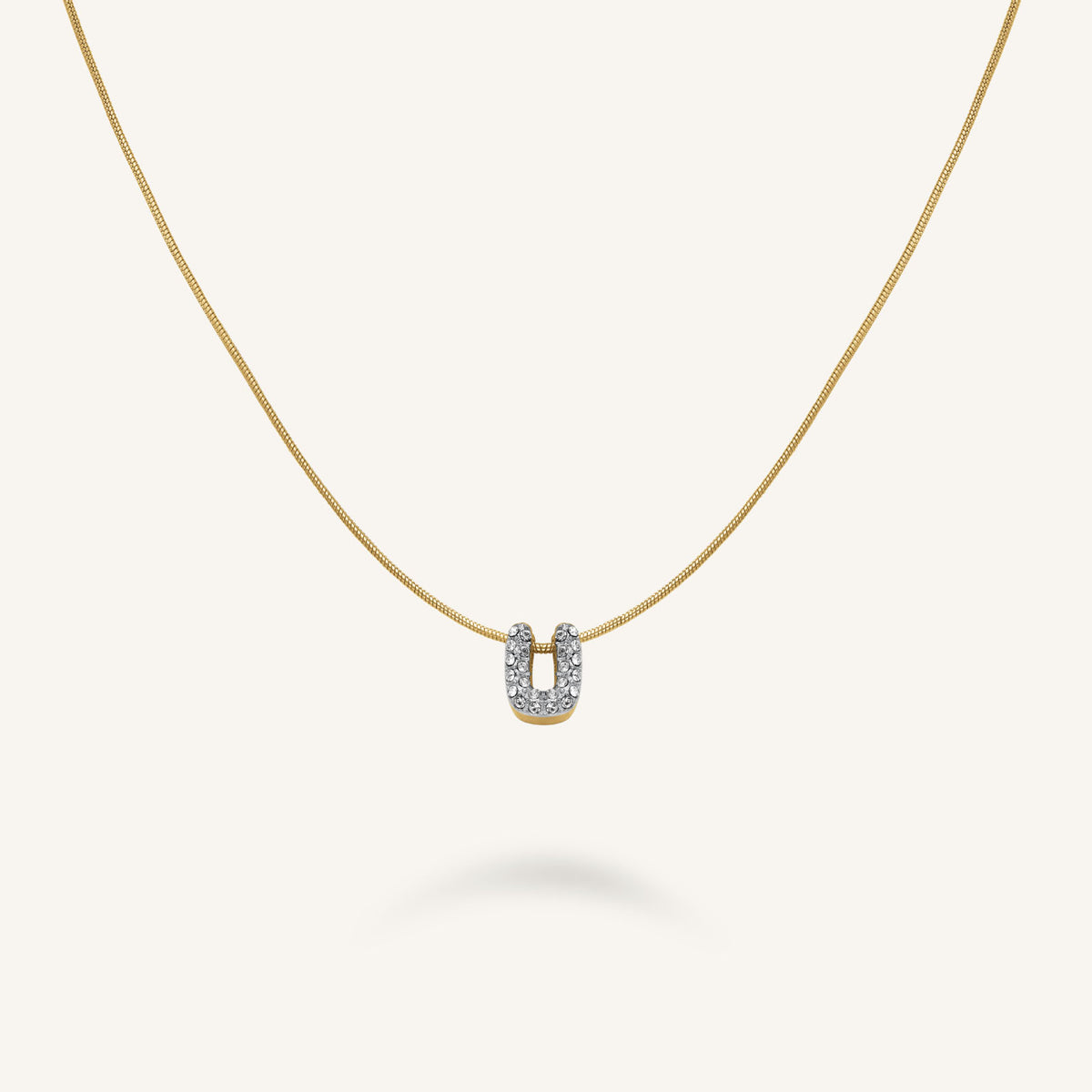 Crystal Letter U Necklace leftcolumn