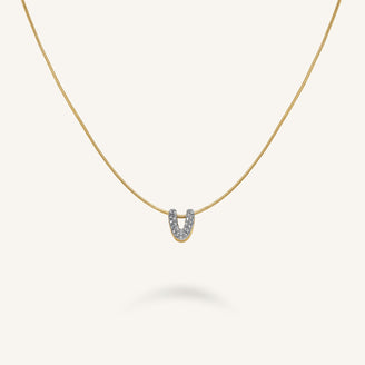 Crystal Letter V Necklace leftcolumn