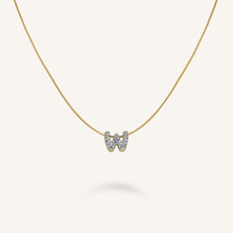Crystal Letter W Necklace leftcolumn