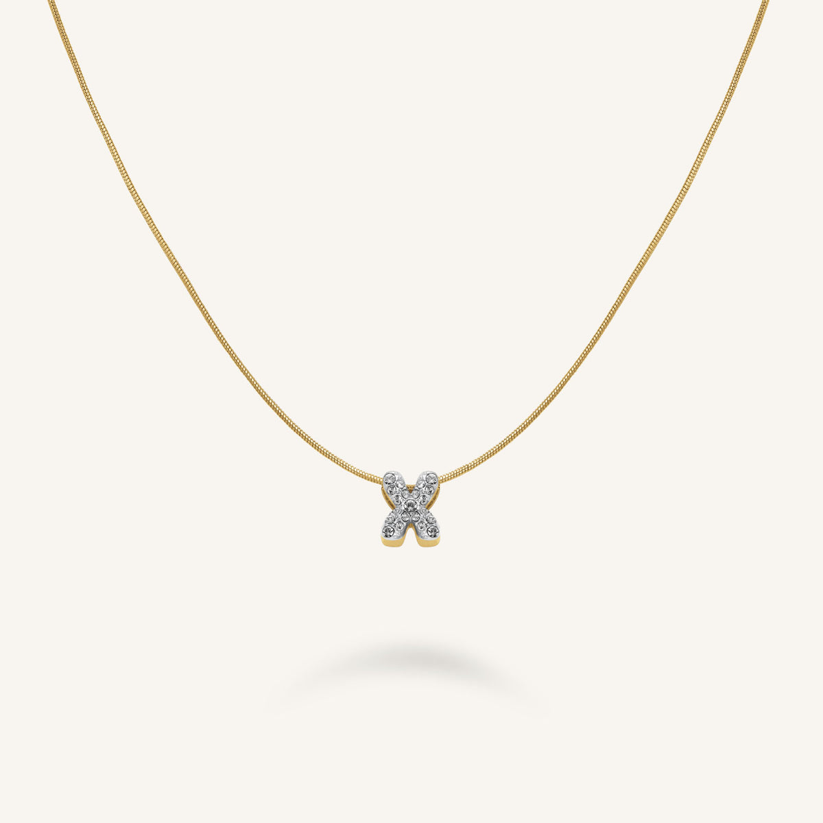 Crystal Letter X Necklace leftcolumn