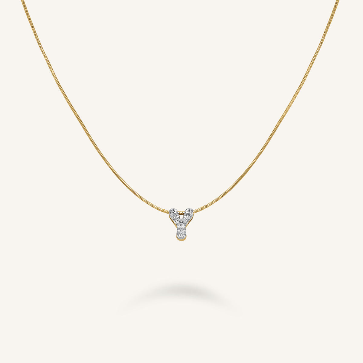 Crystal Letter Y Necklace leftcolumn