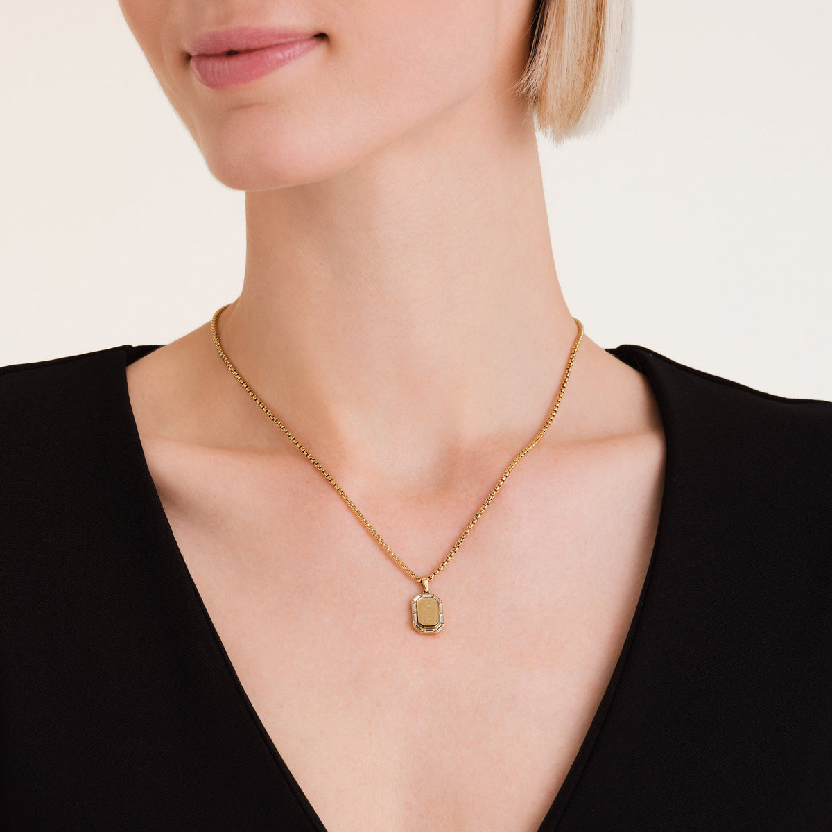Octagon Baguette Necklace JNOBG-J1147,leftcolumn