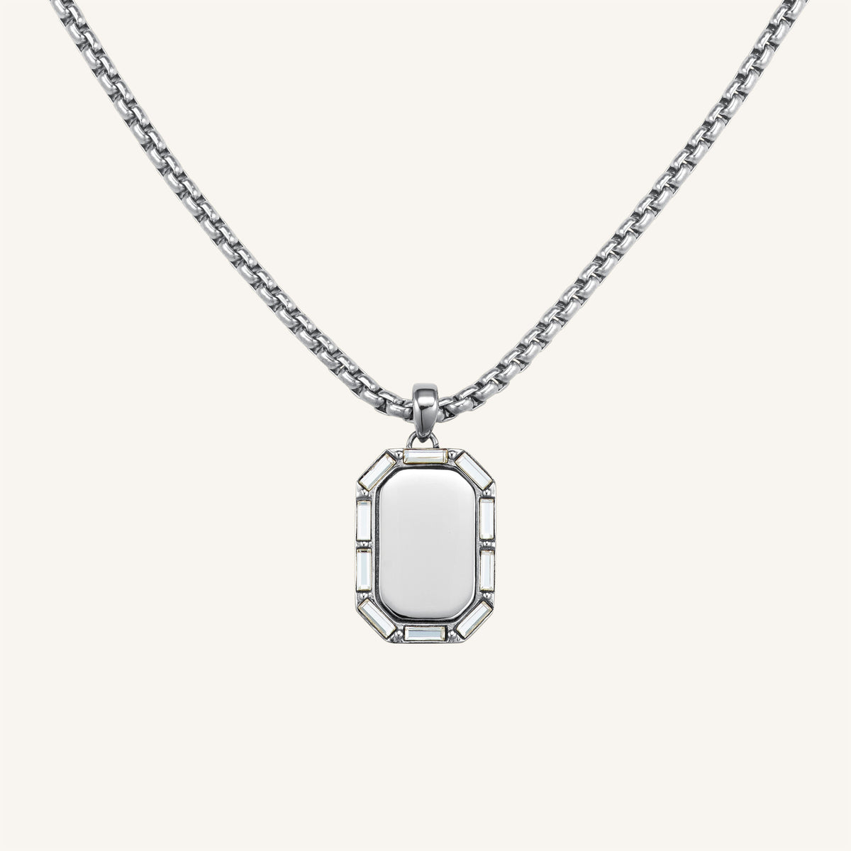 Halsband med åttkantigt baguettemotiv JNOBG-J1147,leftcolumn