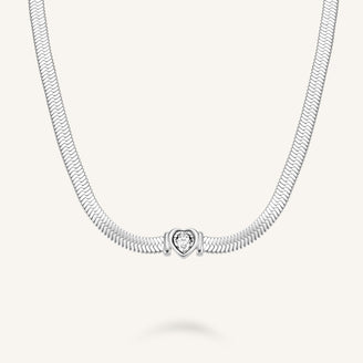 Snake Heart Choker Silver JNSWS-J1003,leftcolumn