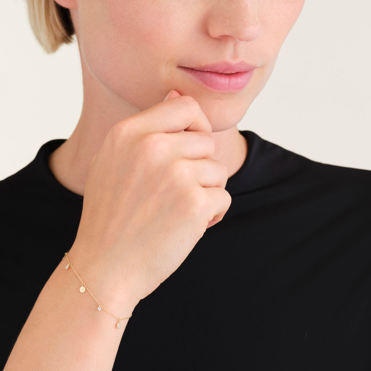 Multi Coin Zircon Bracelet leftcolumn