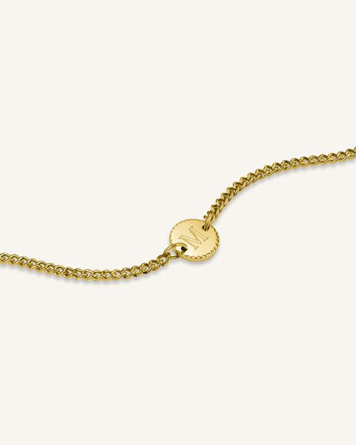 Dainty silver gold rose gold lowercase cursive script initial bracelet –  Gemnotic