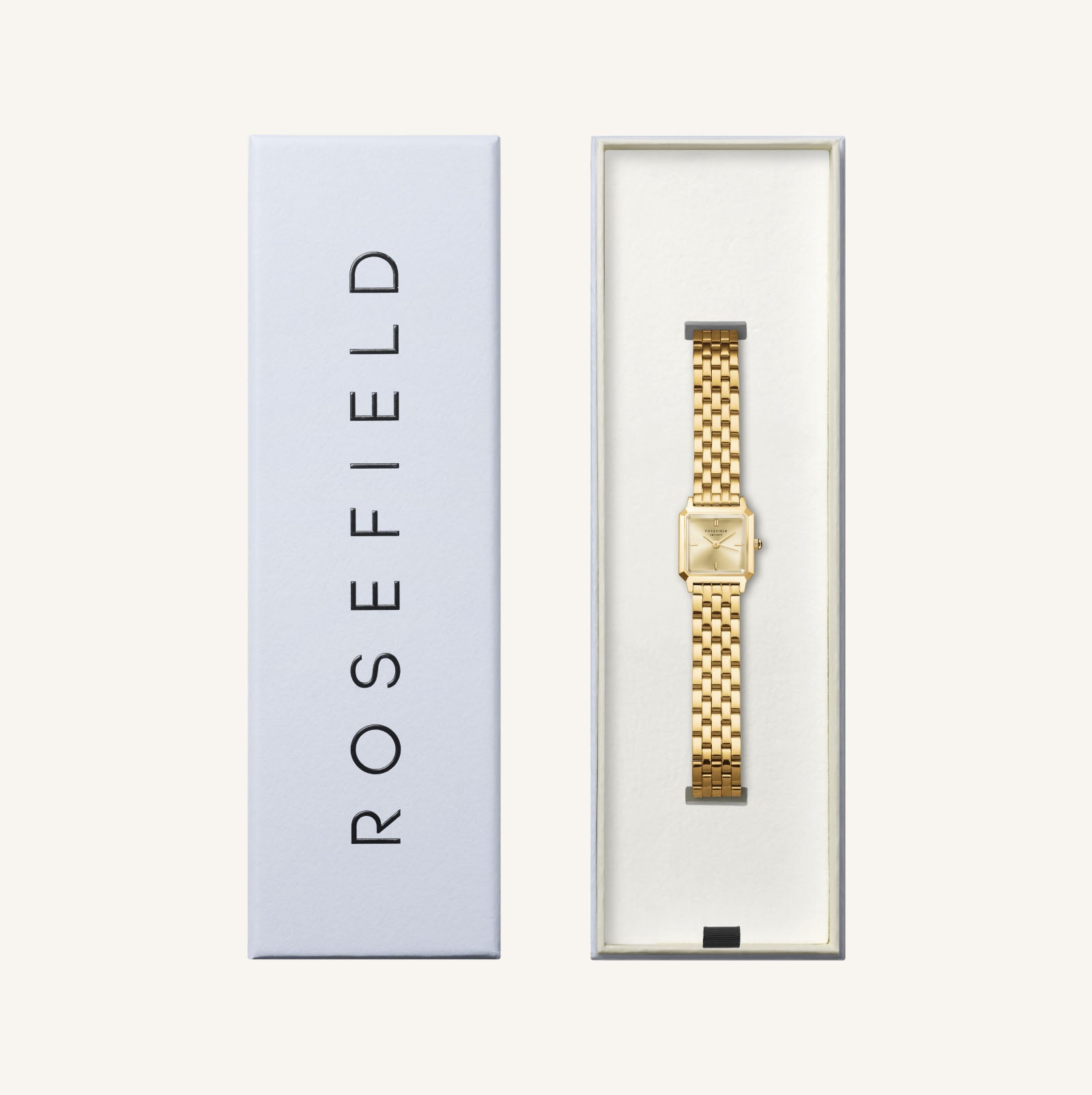 Rosefield The Boxelle Champagne dial Gold Steel Strap - BCGSG-B04 WATCH Rosefield The Boxelle Champagne dial Gold Steel Strap - BCGSG-B04 WATCH